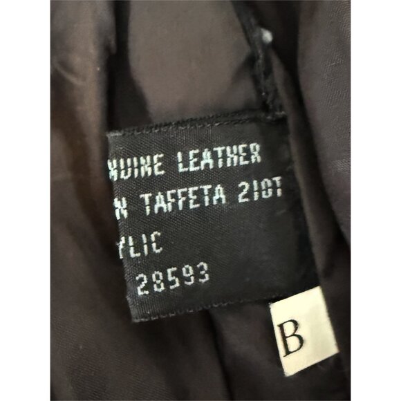 Members Only Men's Chocolate Brown Leather Bomber Jacket 42 - Picture 12 of 16